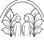 Rainbow High students in a garden