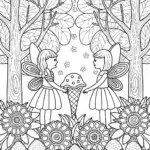 Ice cream fairies in a forest