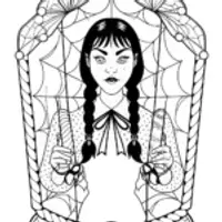 Wednesday Addams shadow puppeteer