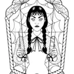 Wednesday Addams shadow puppeteer
