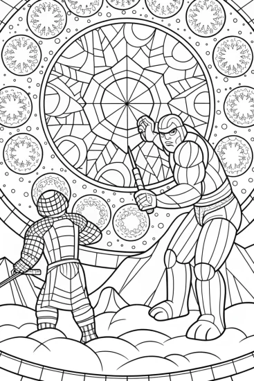 A coloring page of Hulk’s cosmic snowball fight
