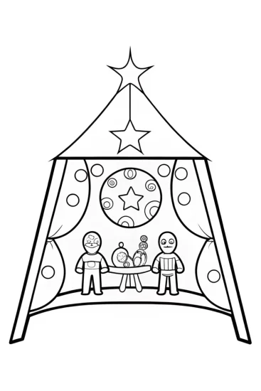 A coloring page of Avengers in the enchanted toy workshop