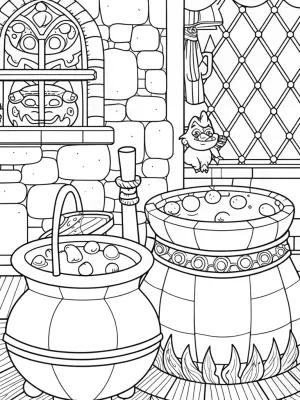 Bowser brewing potions coloring pages