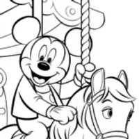 Mickey Mouse riding a carousel