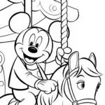 Mickey Mouse riding a carousel
