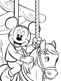 Mickey Mouse riding a carousel