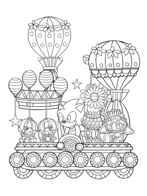 Sonic’s balloon parade coloring pages