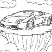 Lamborghini on a floating island