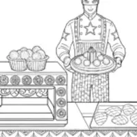 Captain America baking a cake