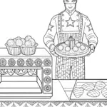 Captain America baking a cake