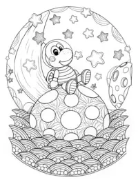 Yoshi baking on the moon