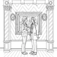 Steve and Alex at the art gallery
