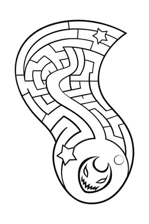 Venom in a cosmic maze coloring pages