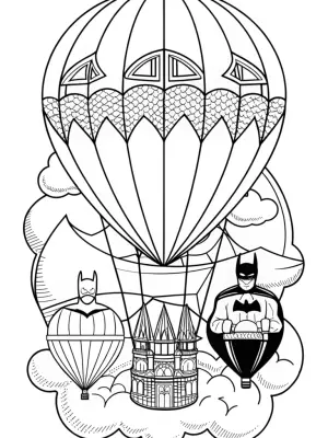 Batman balloon race coloring pages