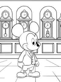 Mickey Mouse in the clock shop