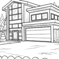 Futuristic gingerbread house scene