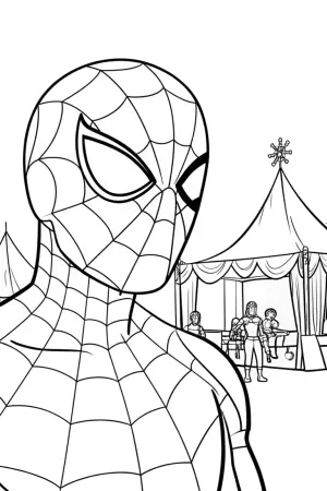 Spider-Man at the Renaissance fair coloring pages