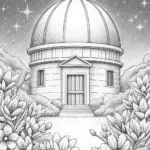 Flower observatory at midnight