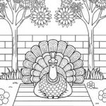 Turkey meditating in a garden