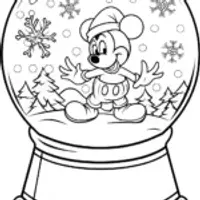 Mickey Mouse inside a snow globe