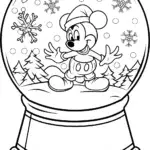 Mickey Mouse inside a snow globe
