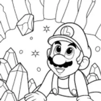 Luigi exploring a crystal cave