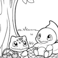 Bulbasaur and Psyduck picnic