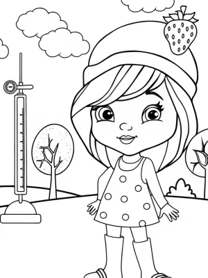 Strawberry Shortcake weather station coloring pages