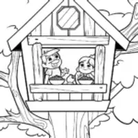 Champions feast in a treehouse