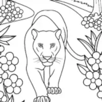 Black Panther in a secret garden