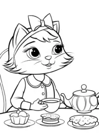 Whiskers the Cat’s tea party
