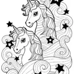 Unicorns at the cosmic paint festival