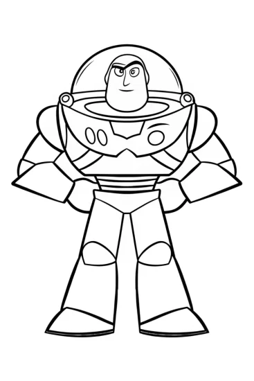 A coloring page of Buzz Lightyear’s art competition