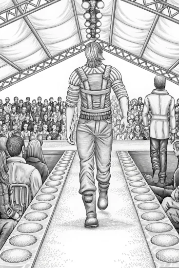 A coloring page of Buzz Lightyear fashion show