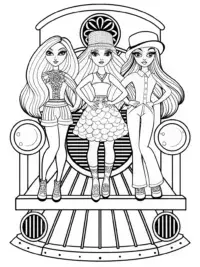 Bratz dolls on a fashion train