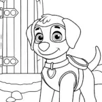 Puppy adventurer at a magic portal