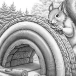 Squirrel building a rainbow bridge