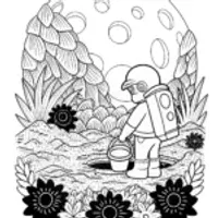 Bowser gardening on an alien planet