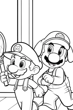 Mario and Luigi’s pet showdown coloring pages