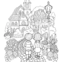 Kids exploring a garden city