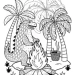 Godzilla’s beach bonfire party