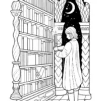 Creeper exploring a magical library