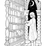Creeper exploring a magical library