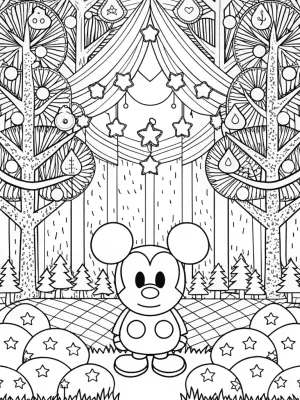 Mickey Mouse’s enchanted forest festival coloring pages