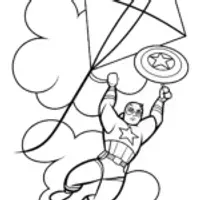 Captain America flying a kite