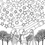 Children exploring the night sky
