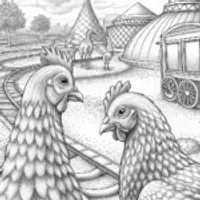 Chickens leading a time travel tour
