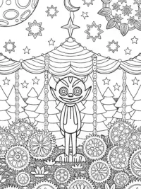 Huggy Wuggy in a cosmic garden