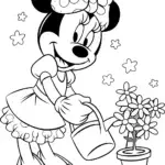 Minnie Mouse planting stardust flowers
