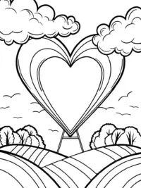 Heart-shaped harvest in the sky